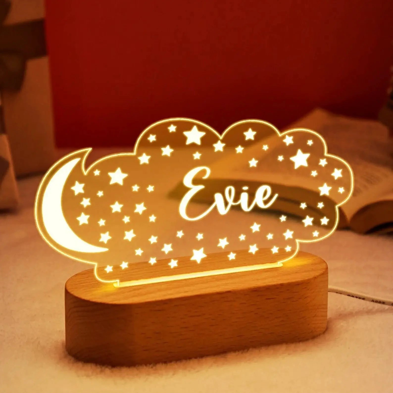 Baby Kids USB Night Light Personalized Children Name Lamp Custom Nursery Newborn Bedroom Home Decoration Birthday Souvenir Gift by Gifts Foundry