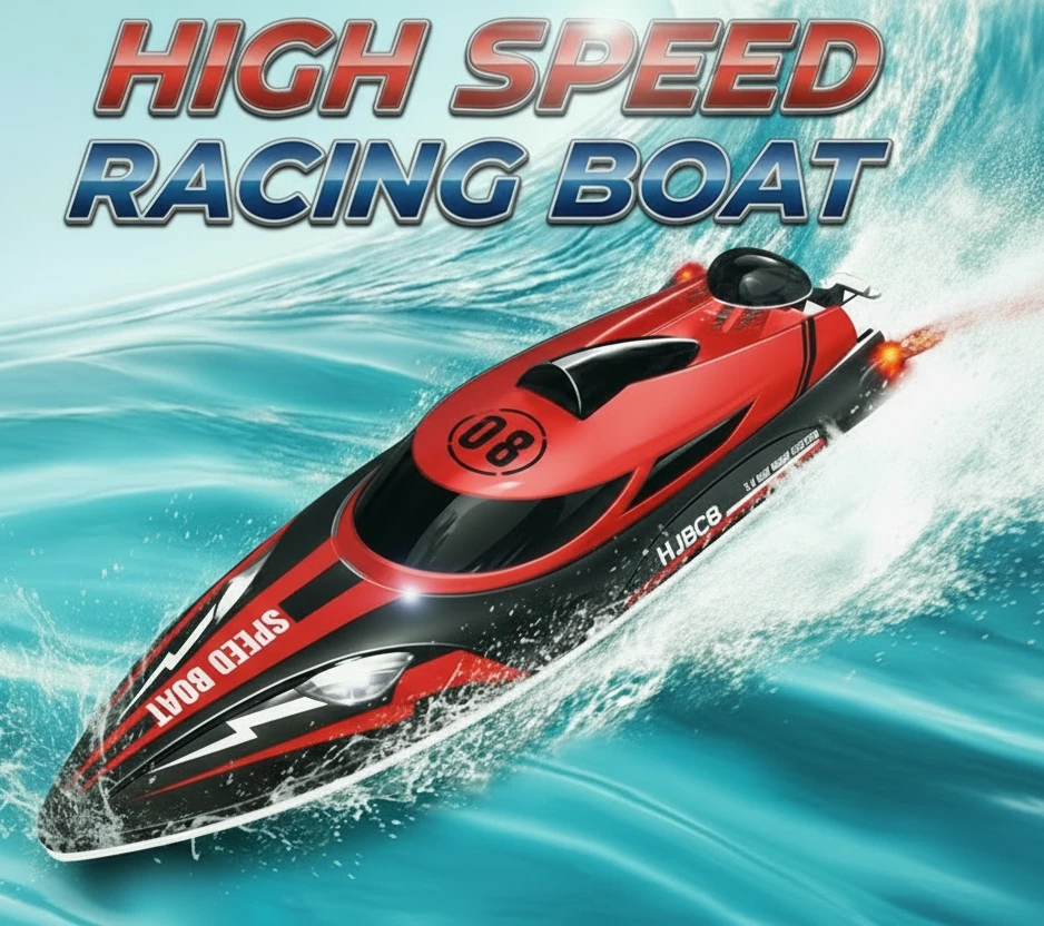 High-Speed LED RC Racing Boat by Gifts Foundry