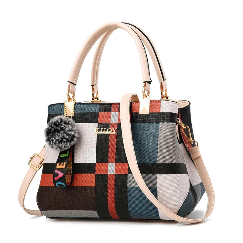 Plaid Satchel Handbag for Women by Gifts Foundry