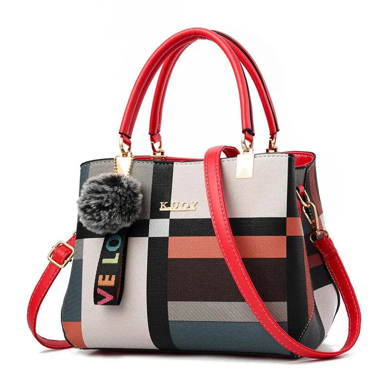 Plaid Satchel Handbag for Women by Gifts Foundry