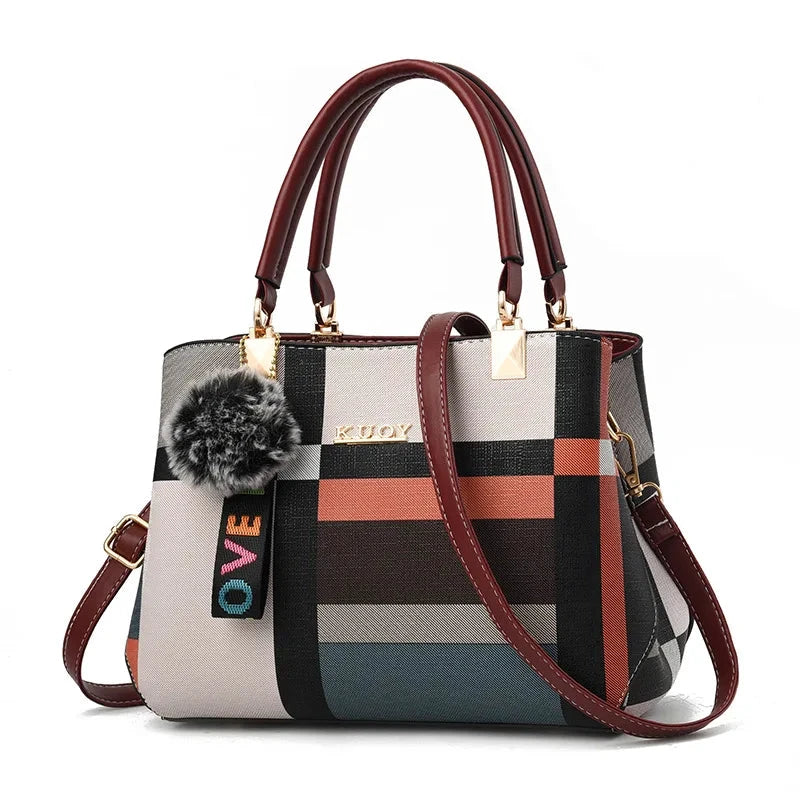 Plaid Satchel Handbag for Women by Gifts Foundry