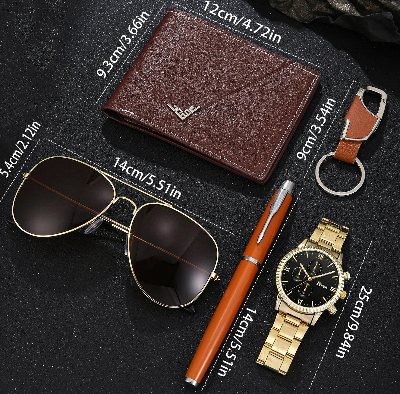 Men’s golden watch Gift Set by Gifts Foundry