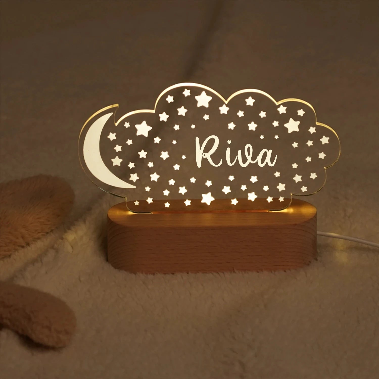 Baby Kids USB Night Light Personalized Children Name Lamp Custom Nursery Newborn Bedroom Home Decoration Birthday Souvenir Gift by Gifts Foundry