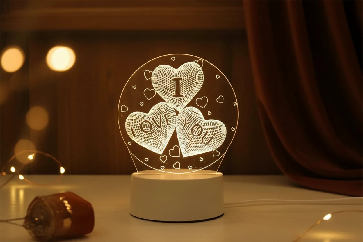 Romantic Love You LED Night Lamp | Bedroom Decor by Gifts Foundry
