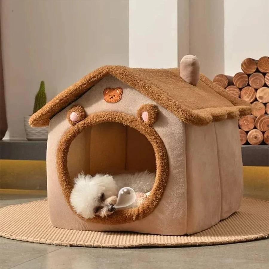 Foldable Pet House Removable Washable Cat House Puppy Cave Sofa Pet Bed House for Extra Small Dogs and Small and Medium Cats by Gifts Foundry
