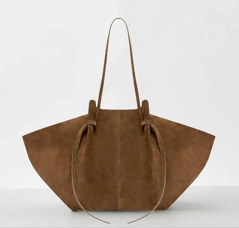 Wing-shaped Suede Tote Large Designer Handbag by Gifts Foundry