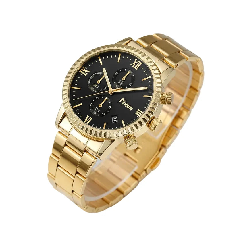 Men’s golden watch Gift Set by Gifts Foundry
