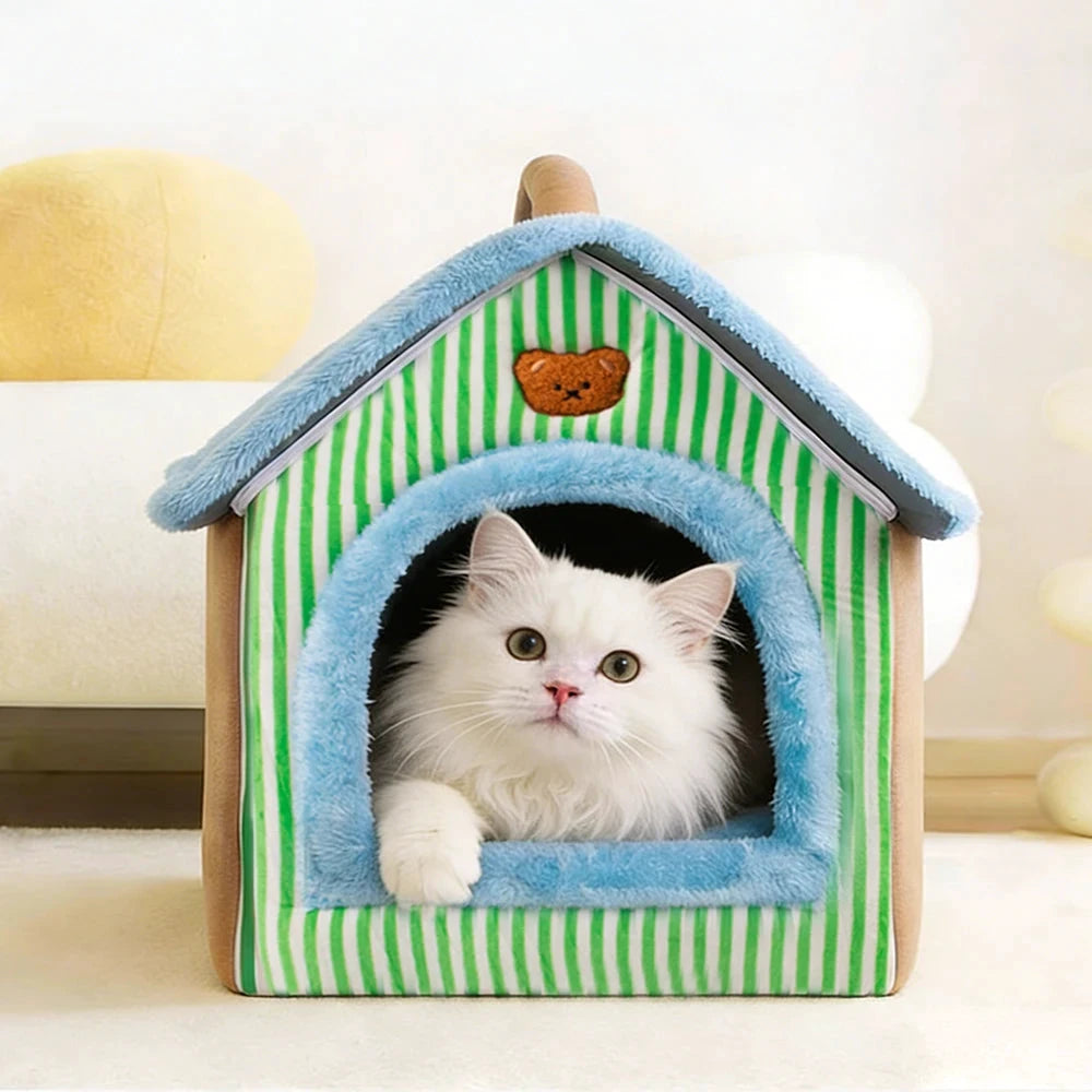 Foldable Pet House Removable Washable Cat House Puppy Cave Sofa Pet Bed House for Extra Small Dogs and Small and Medium Cats by Gifts Foundry