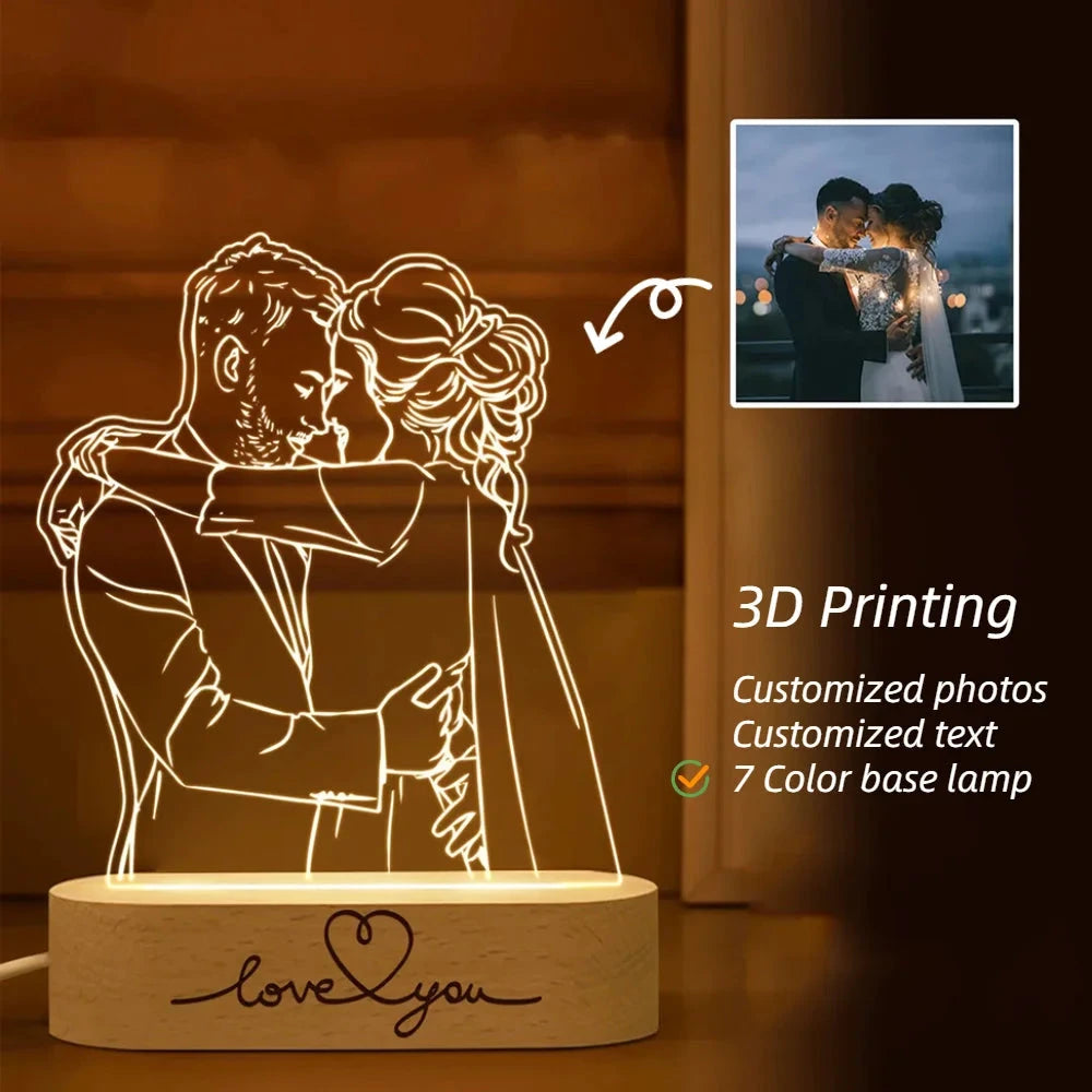 Custom 3D Photo Night Light by Gifts Foundry