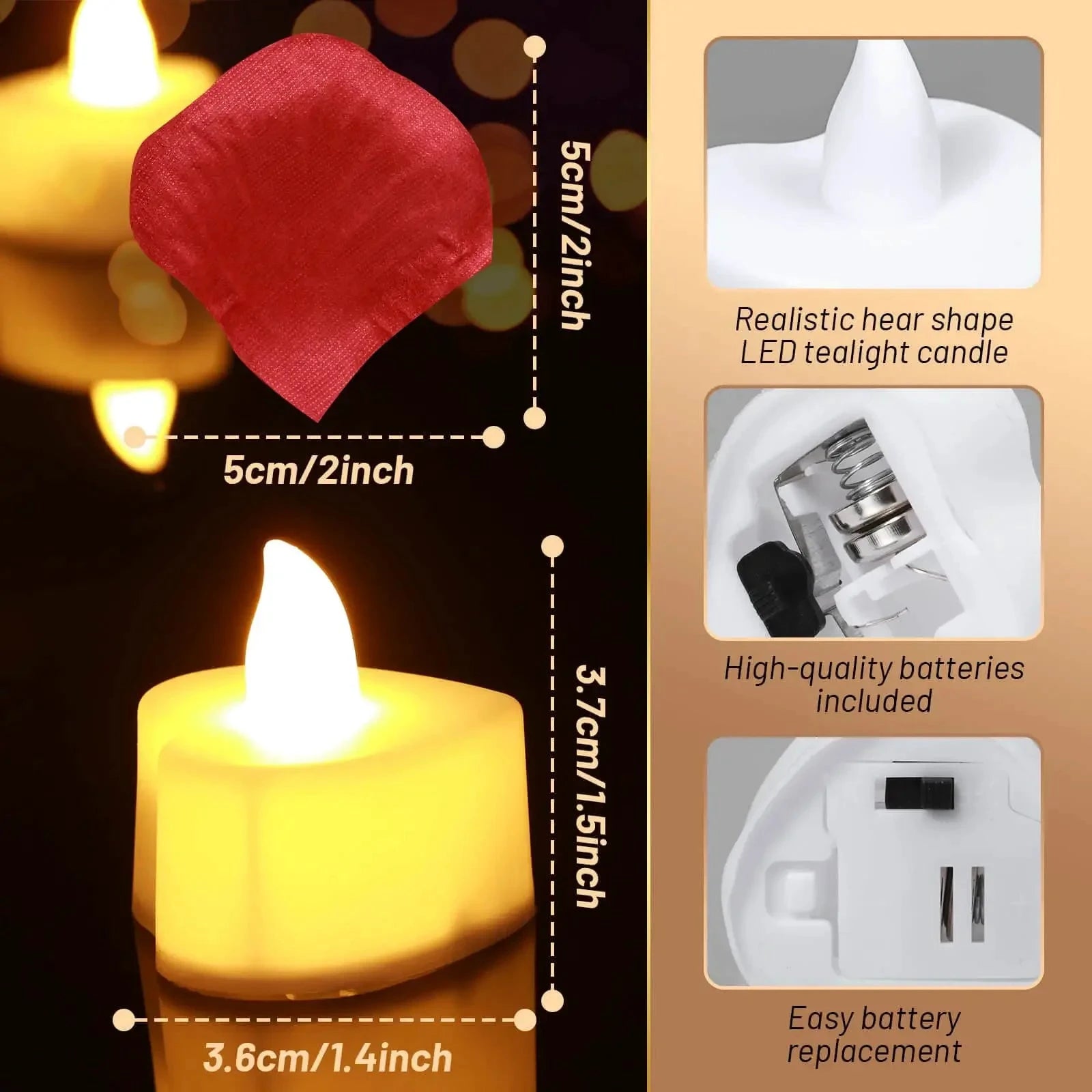 Romantic Love Decor LED Candle Lights & Rose Petals Set by Gifts Foundry
