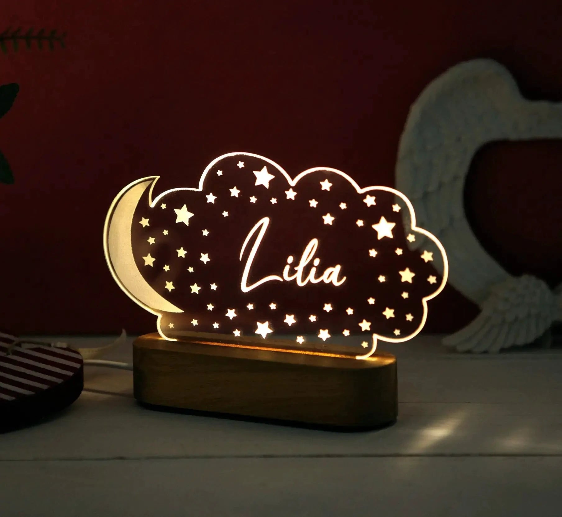 Baby Kids USB Night Light Personalized Children Name Lamp Custom Nursery Newborn Bedroom Home Decoration Birthday Souvenir Gift by Gifts Foundry