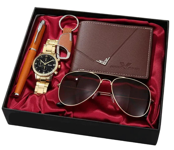 Men’s golden watch Gift Set by Gifts Foundry