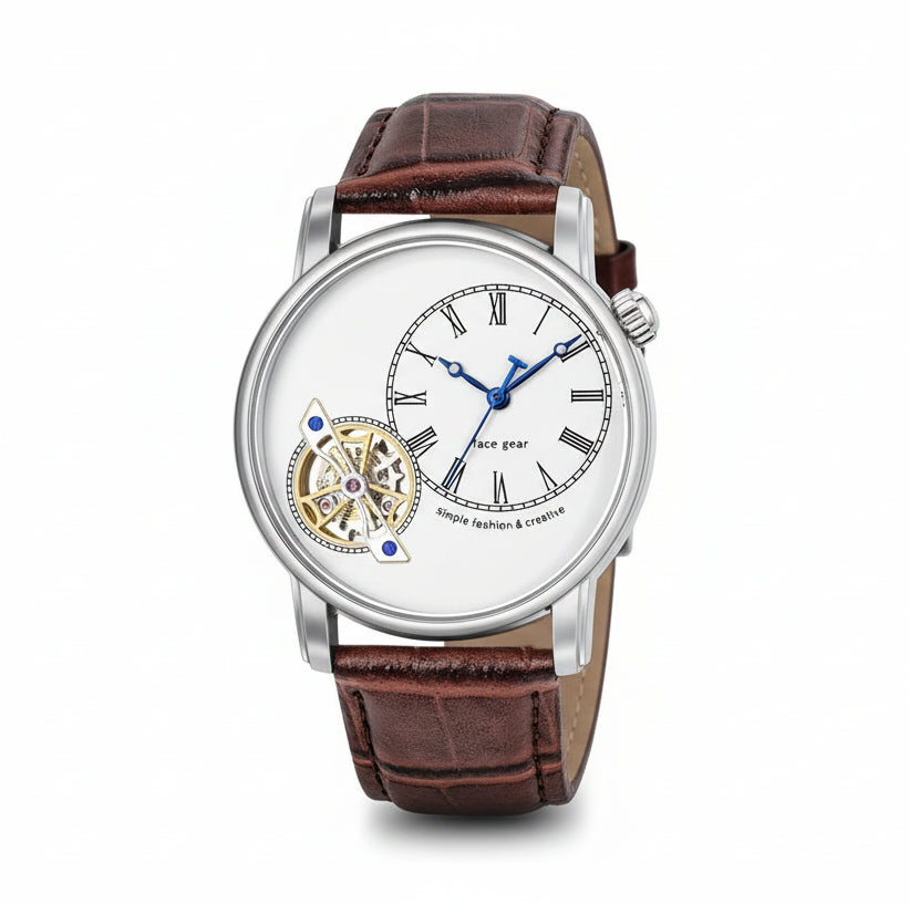 Premium Men leather strap watch (2 Colored straps included) by Gifts Foundry