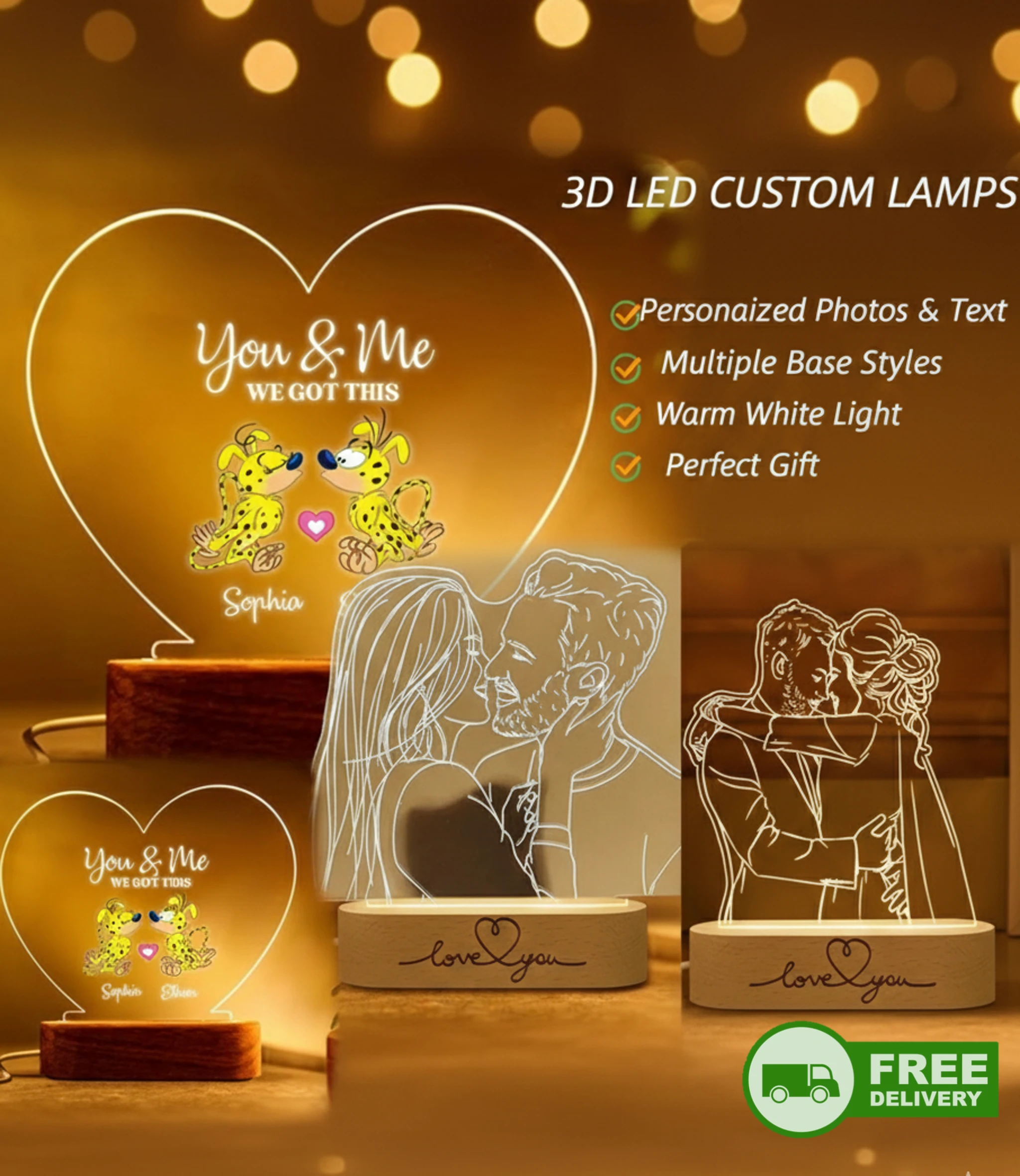 Custom 3D Photo Night Light by Gifts Foundry